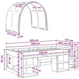  Krevet s tunelom 3 pcs Bijela i crvena Konstrukcijsko drvo - Bijela i crvena | shoptok.hr