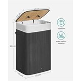 Songmics Koš za perilo 72 L, črn bambus | Shoptok.si