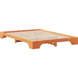  Krevet s daskama s pohranom Smeđa 140 x 210 cm boja drva | shoptok.hr