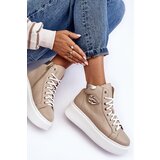 Boto Women's High-Top Zipper Sneakers Beige Katerin | shoptok.hr