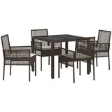 vidaXL Set 3 Rjava PE ratan UV-odporni materiali Vrtna miza, (22015383) Cene