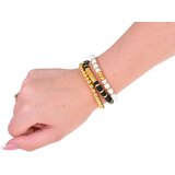 DIY set perli za narukvice prijateljstva od polimernih glina, bijele, crne i zlatne Slike