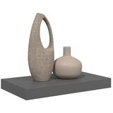  Plutajuća zidna polica visoki sjaj siva 40 x 23 x 3,8 cm MDF | shoptok.hr