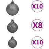  Umjetno božićno drvce 300 LED sa šarkama i kuglicama 180 cm | shoptok.hr
