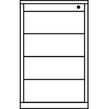 mauser predalnik, vxg 720 x 800 mm, 4 predali, čista bela / aluminijasto siva / javor | Shoptok.si