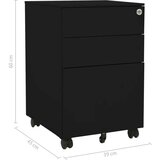  Premična omara za dokumente črna 39x45x60 cm jeklo, (20705437) | Shoptok.si