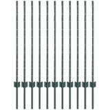 vidaXL Ograjne stebre 11 pcs U-kanal zelena 100 cm jeklo Cene
