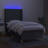  Box spring postelja z vzmetnico LED temno siva 90x190 cm blago, (20789508) | Shoptok.si
