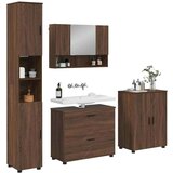 vidaXL Komplet pohištva za kopalnico s predalom 4 pcs Rjavi hrast | Shoptok.si