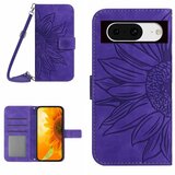 INORCO Usnjena torbica s stojalom za Google Pixel 8, ovitek za telefon z vtisnjenimi sončnicami in naramnico, (22034017) | Shoptok.si