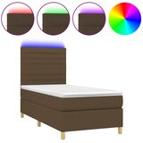  Krevet box spring s madracem LED tamnosmeđi 100x200 cm tkanina | shoptok.hr