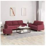 vidaXL Sedežna garnitura z blazinami 3-delna vinsko rdeče bl | Shoptok.si