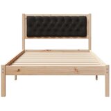  konstrukcija postelje z vzglavjem črna 100 x 200 cm blago, (5000084596) | Shoptok.si