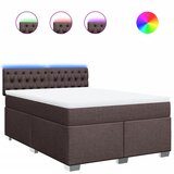 vidaXL Box spring postelja z vzmetnico temno rjav 140x190 cm blago, (21305185) | Shoptok.si