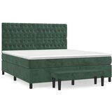vidaXL Krevet s oprugama i madracem tamnozeleni 180x200 cm baršunasti | shoptok.hr