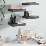 vidaXL Stenske police 4 kosi visok sijaj sive 23x23,5x3,8 cm MDF Cene