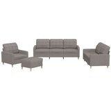  4-dijelni set sofa s jastucima smeđesivi od tkanine | shoptok.hr