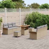  9-dijelni set vrtne sofe s jastučićima bež poli ratan acacia | shoptok.hr