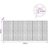  Gabion s žicom debljine 3,5 mm i mrežom 5x10 cm 450x10x200 cm | shoptok.hr