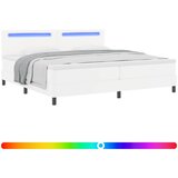 Krevet s opruga kutije Bijelo 200 x 200 cm Umjetna koža | Eponuda.com