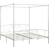 The Living Store Posteljni okvir z ogrodjem za baldahin bel kovinski 200x200 cm - Posteljni Okvir, (21491797) | Shoptok.si