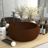  Luksuzni okrugli umivaonik mat tamnosmeđi 40 x 15 cm keramički | shoptok.hr