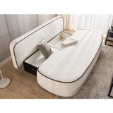 Ropez Smeđa/krem baršunasti sklopiva/s prostorom za odlaganje sofa 210 cm Saga – | shoptok.hr
