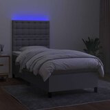  box spring s madracem LED svjetlosivi 80x200 cm tkanina | shoptok.hr