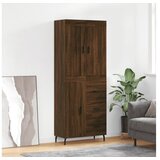 vidaXL Visoka komoda rjav hrast 69,5x34x180 cm inženirski le | Shoptok.si