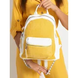 Fashionhunters White and yellow backpack