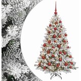  Umjetno božićno drvce s kuglicama 150 cm 150 LED lampica - Zelena i bijela 150 cm s LED-ima i crvenim lopticama | shoptok.hr
