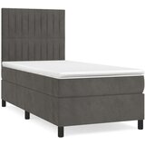 Box spring krevet s madracem tamnosivi 100x200 cm baršunasti | shoptok.hr