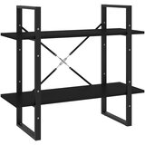 Ormarić za knjige s 2 razine crni 80x30x70 cm konstruirano drvo | Eponuda.com