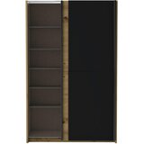 P & B omara z drsnimi vrati, črna, barve hrasta | Shoptok.si