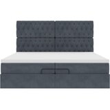  Okvir kreveta s madracima tamnosivi 200x200cm baršunasti | shoptok.hr