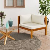vidaXL Modularna kutna sofa s krem bijelim jastucima bagremovo drvo Cijene