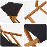  Ležaljka 4 pcs 3 Pozicija Čvrsto drvo eukaliptusa Crna | shoptok.hr