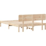  Krevet s uzglavljem 140x200 cm Čvrsta borovina | shoptok.hr