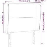  Vzglavje z ušesi temno sivo 93x23x118/128 cm žamet, (20793747) | Shoptok.si
