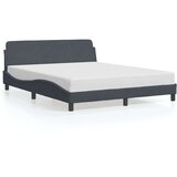  Okvir za krevet s uzglavljem tamnosivi 160x200 cm baršunasti | shoptok.hr