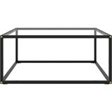 Maison Chic Klubska mizica - kavna mizica - Nizka mizica črna s kaljenim steklom 80x80x35 cm, (21754173) Cene