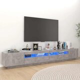 TV ormarić s LED svjetlima siva boja betona 260 x 35 x 40 cm | shoptok.hr