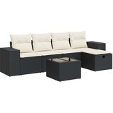 Maison Chic Seti vrtnega pohištva - Vrtna garnitura - Vrtni pohištvo set 6-delna z blazinami črna poli ratan, (21807355) | Shoptok.si