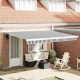Tenda na uvlačenje antracit-bijela 4x3 m od tkanine i aluminija | shoptok.hr