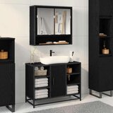  Kupaonski ormar s ogledalom Crni hrast 65 x 20 x 60 cm | shoptok.hr