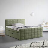 Mömax Postelja Boxspring Damon, Zelena, 180x200 | Shoptok.si