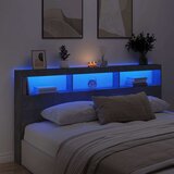 Ormarić za uzglavlje LED svjetlima boja betona 200x17x102 cm | shoptok.hr