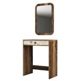 Hanah home lizbon mirror - walnut, white, marble walnutwhitemarble make-up table | ePonuda.com