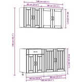  Set kuhinjskih ormarića od 4 dijela "Lucca" boje betona i sivog inženjerskog drva | shoptok.hr