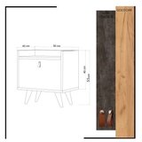 Hanah home Noćni ormarić Juuna 50x55x40cm Hrast-Tamno siva | Eponuda.ba